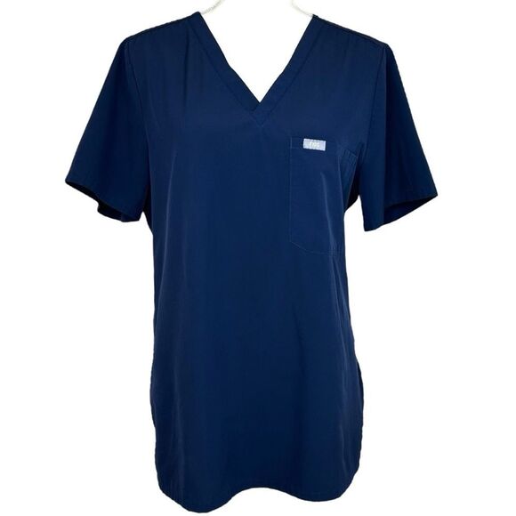 FIGS Catarina One-Pocket Scrub Top Navy Blue Size Large Technical Collection - Picture 1 of 6